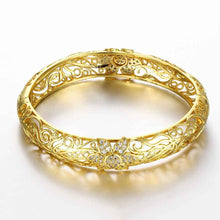 Beautiful 18K Gold Plating Hollow carved pattern Rhinestone men bracelet Jewelry European Style MP