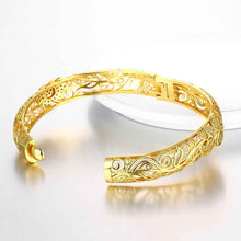 Beautiful 18K Gold Plating Hollow carved pattern Rhinestone men bracelet Jewelry European Style MP