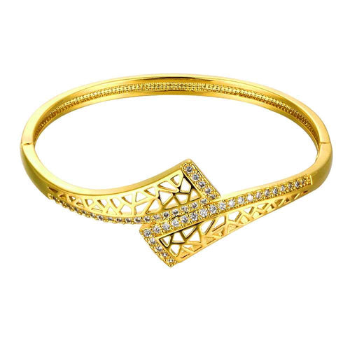 Beautiful 18K Gold Plating Hollow geometry men bracelet Jewelry European Style MP