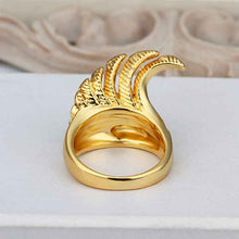 Beautiful 18K Gold Plating engagement ring gold Pteris opal men jewelry227 MP