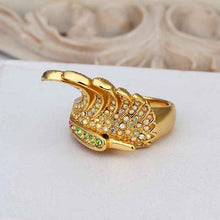 Beautiful 18K Gold Plating engagement ring gold Pteris opal men jewelry227 MP