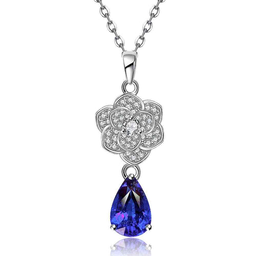 Beautiful 18K Gold Plating necklace Flower water droplets perfume women Factory SKGN127 MP