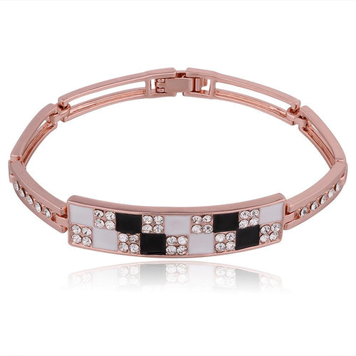 Beautiful 18K Gold Plating pulseras Long black and white phase pulseiras joyas HBB 53 MP