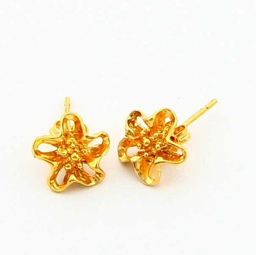 Beautiful 24k gold plated earing flower stud cuff bijoux women YHDE 5 MP