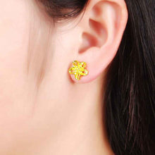 Beautiful 24k gold plated earing flower stud cuff bijoux women YHDE 5 MP