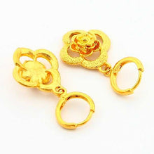 Beautiful 24k gold plated earings clover stud brincos collier plastron YHDE 1 MP