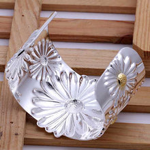 Beautiful silver bangles Big Chrysanthemum Women Wedding Bracelet margarida SMTB 3 MP