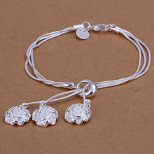Beautiful silver bracelets bangles with three rose men bracelet accessories HBH 29 MP