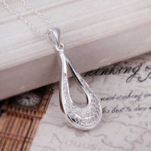 Beautiful silver choker necklace Inlaid Stone Heart gros collier femme accessories173 MP