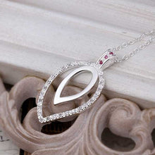 Beautiful silver choker necklace Inlaid Stone Heart gros collier femme accessories173 MP