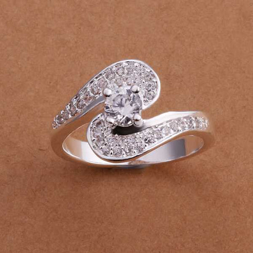 Beautiful silver engagement ring Austria Crystal anillos bear Gift for her 53 MP
