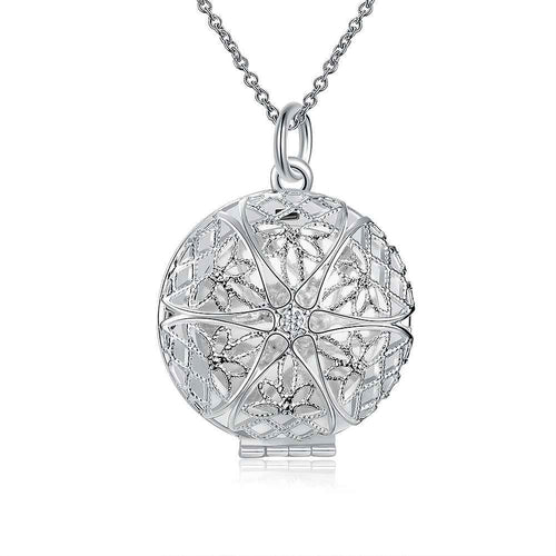 Beautiful silver necklaces amp; pendants Net Flower Frame collane CP167 MP