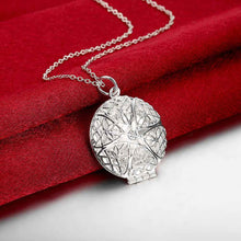 Beautiful silver necklaces amp; pendants Net Flower Frame collane CP167 MP