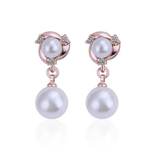 18K Gold Plated earings double beads drop earrings oorbellen Hand Madeball 131 MP