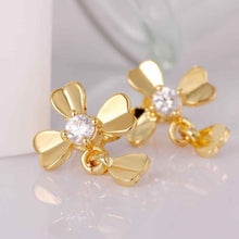 18k gold plated earring clover stud cufflinks wedding MP