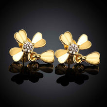 18k gold plated earring clover stud cufflinks wedding MP