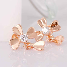 18k gold plated earring clover stud cufflinks wedding MP