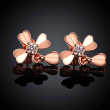 18k gold plated earring clover stud cufflinks wedding MP