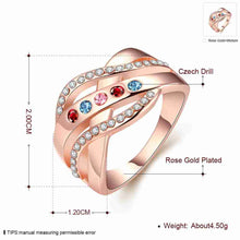 18k gold plated rings for men Cross pattern inlaid crystal opal Jewelry European Style MP