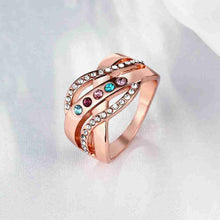 18k gold plated rings for men Cross pattern inlaid crystal opal Jewelry European Style MP