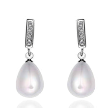 925 sterling silver earing Imitation pearls crystal stud earrings brinco diy NPLE 41 MP