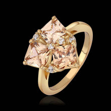 acessorios para mulher wedding ring square stone 18k color anel de ouro Elegant156 MP