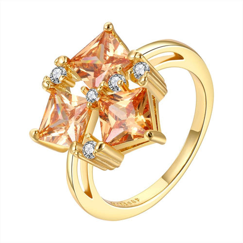 acessorios para mulher wedding ring square stone 18k color anel de ouro Elegant156 MP