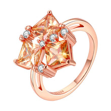 acessorios para mulher wedding ring square stone 18k color anel de ouro Elegant156 MP