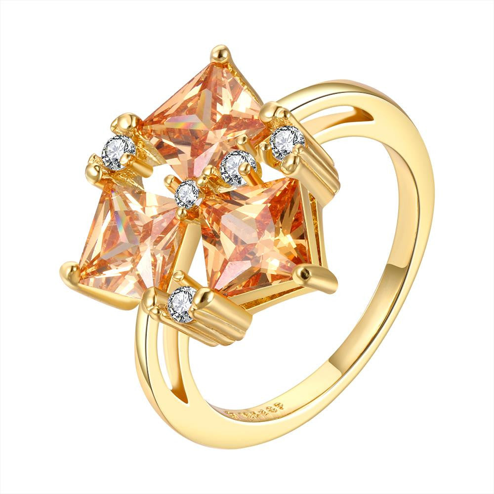 acessorios para mulher wedding ring square stone 18k color anel de ouro Elegant156 MP