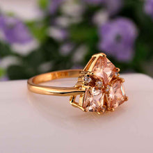 acessorios para mulher wedding ring square stone 18k color anel de ouro Elegant156 MP