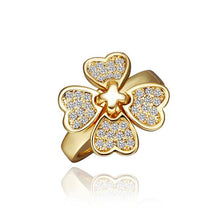 18K Gold Plated engagement ring four flower ring men joyas213 MP