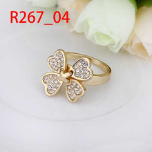 18K Gold Plated engagement ring four flower ring men joyas213 MP