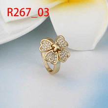 18K Gold Plated engagement ring four flower ring men joyas213 MP