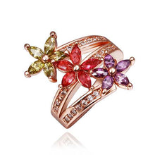 18k gold plated wedding rings violetta red flower k anel de ouro Hand Madeball223 MP