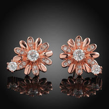 18K Gold Plating earing ethnic crystal flower stud pendientes sport SKGE 23 MP
