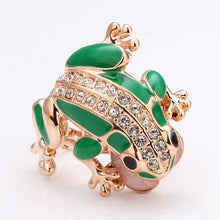 18K Gold Plating rings Green Frog anillos margarida21 MP