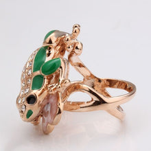 18K Gold Plating rings Green Frog anillos margarida21 MP