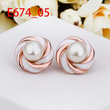 18K Gold Plated earings beads golden rose stud earrings ear cuff wedding 82 MP