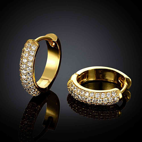 18k gold plated earrings glistem clip brincos de festa jewelry display SKGE 38 MP