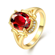 18k gold plated ring Oval package gem anillos Factory178 MP