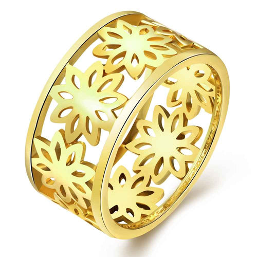 acessorios para mulher ring Hollow flowers rose golden silver 3 color prices in euros jewelry SKGR315 MP