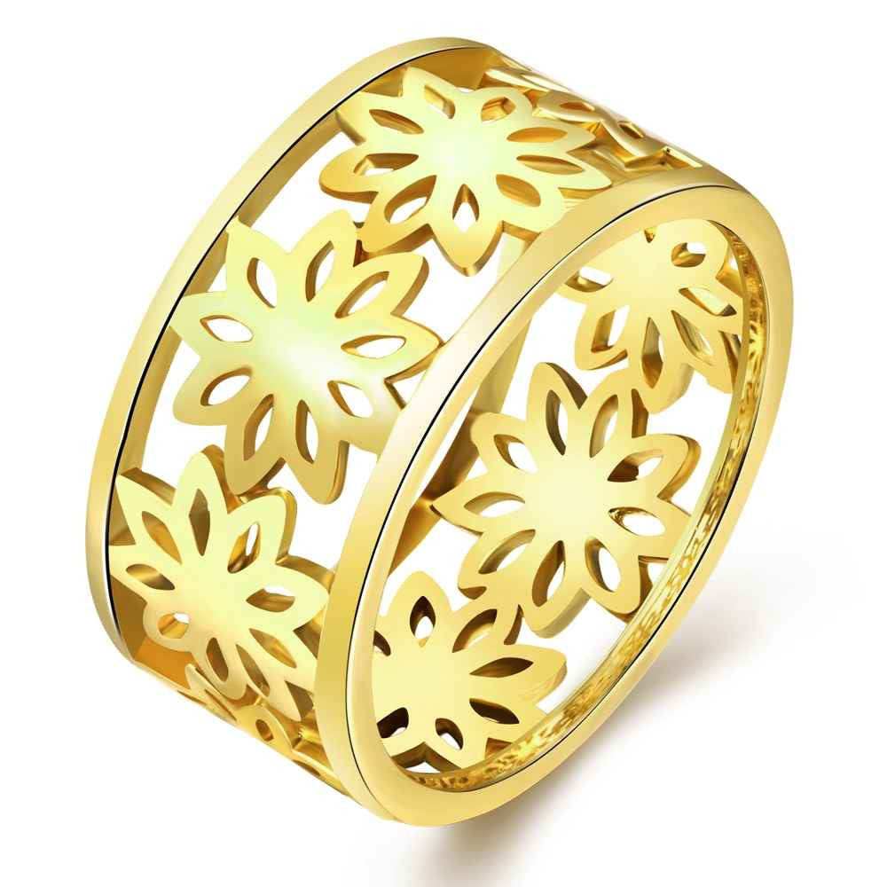 acessorios para mulher ring Hollow flowers rose golden silver 3 color prices in euros jewelry SKGR315 MP