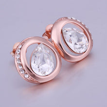 18K Gold Plating earring lko crystal in circle stud earrings pendientes bear love MP