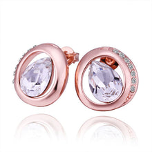 18K Gold Plating earring lko crystal in circle stud earrings pendientes bear love MP