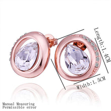 18K Gold Plating earring lko crystal in circle stud earrings pendientes bear love MP