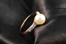 austrian crystal rings rose golden imitation pearl beads anel feminino charms MP