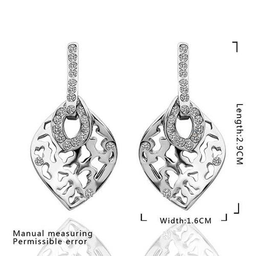 18K GP gold plated jewelry earring nickel free copper rhinestone crystal earrings SMTPE484 MP