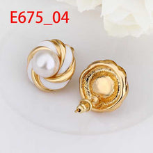 18K GP gold plated jewelry earring nickel free copper rhinestone crystal earrings SMTPE675 MP