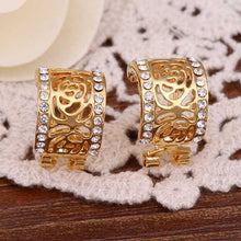 18K GP gold plated jewelry earring nickel free copper rhinestone crystal earrings SMTPE49 MP