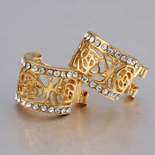 18K GP gold plated jewelry earring nickel free copper rhinestone crystal earrings SMTPE49 MP